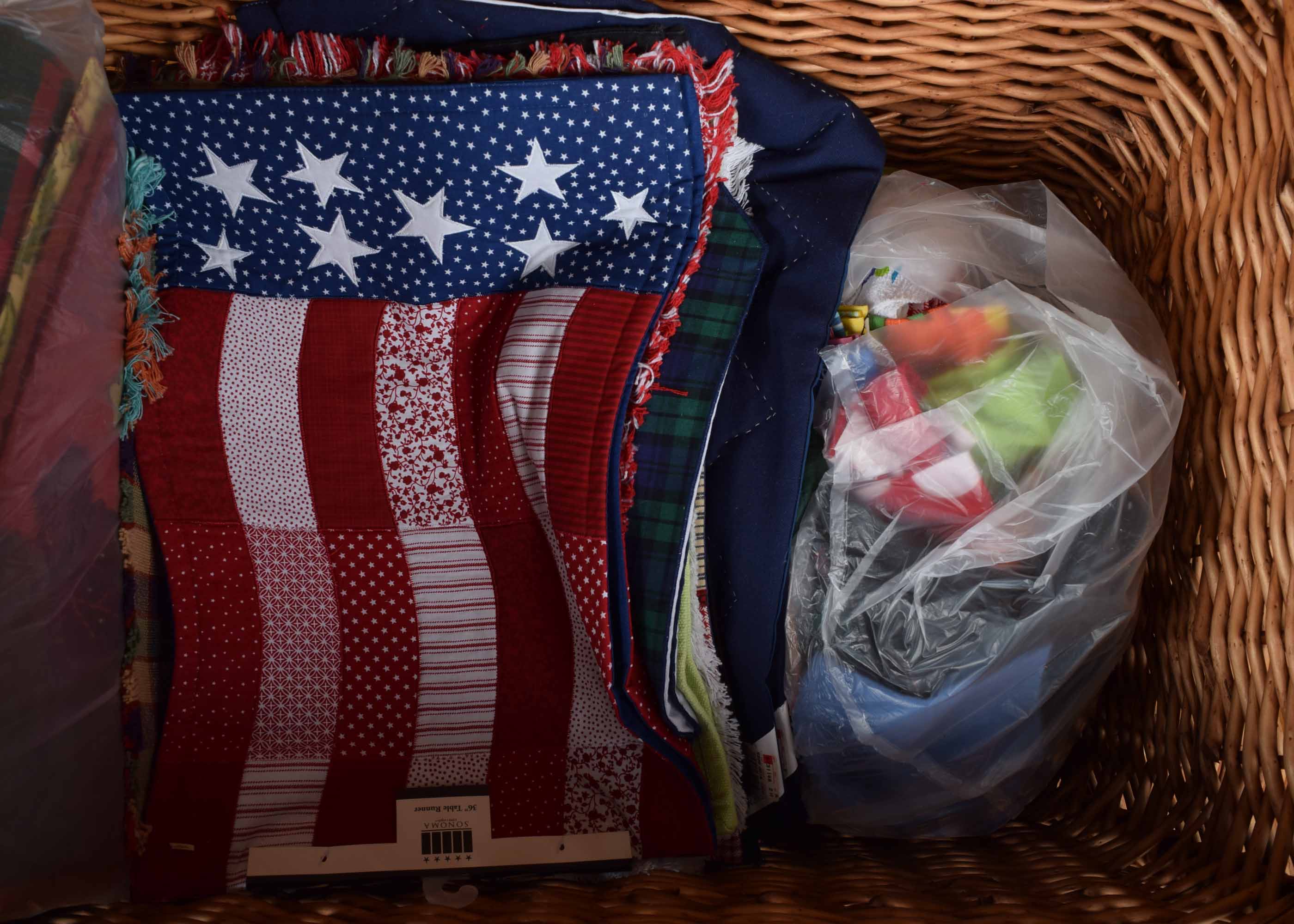 Wicker Trunk of Table Linens