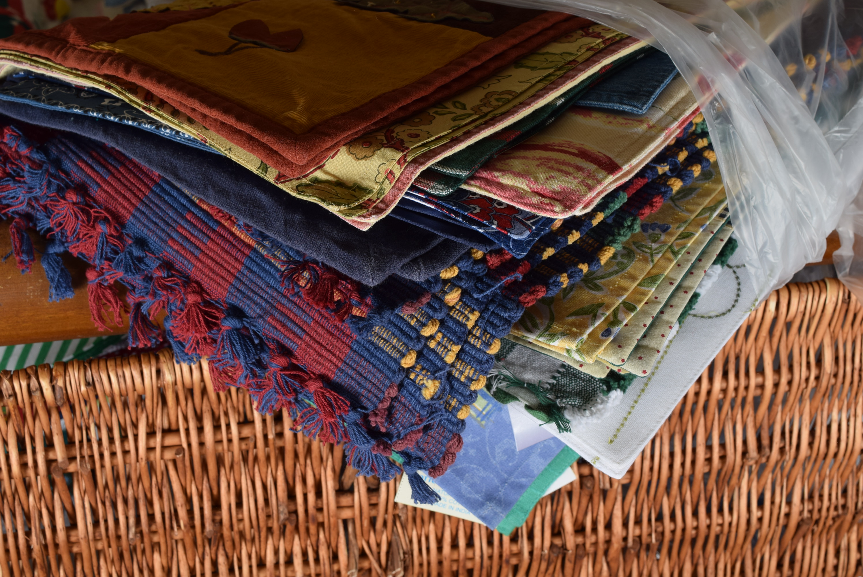 Wicker Trunk of Table Linens