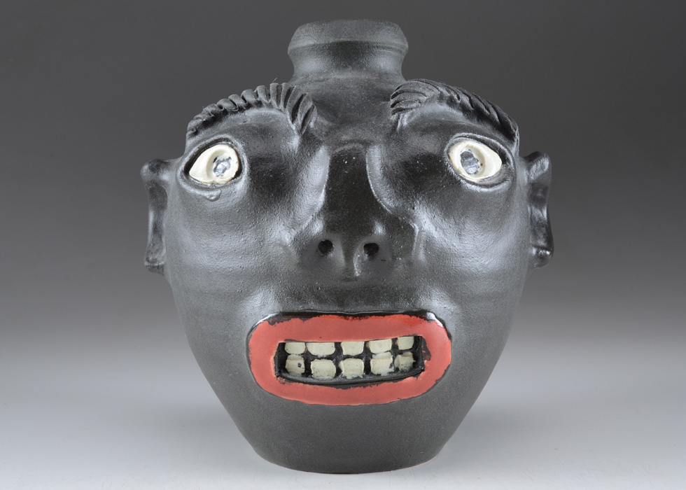 Marvin Bailey Folk Art Face Jug