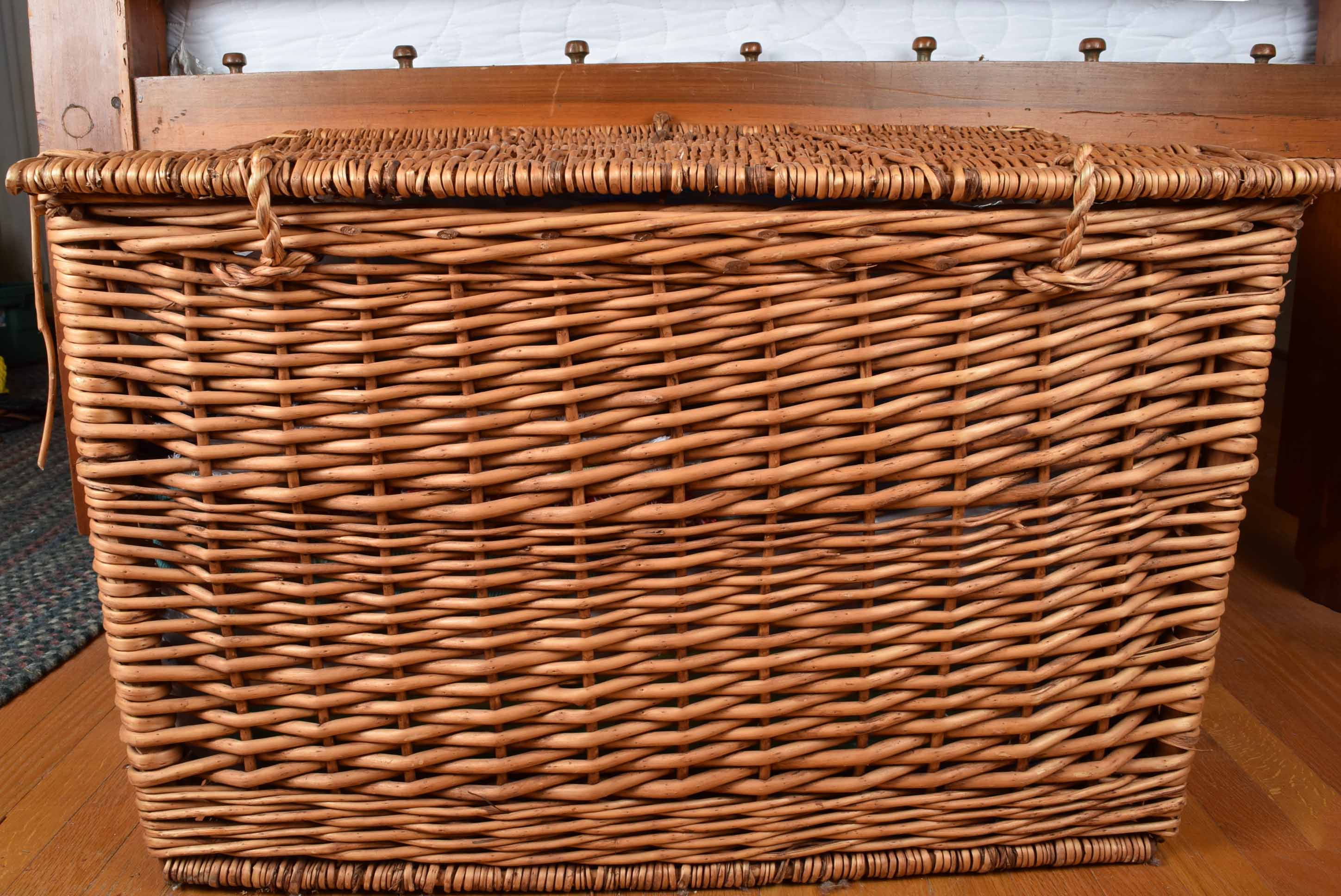 Wicker Trunk of Table Linens
