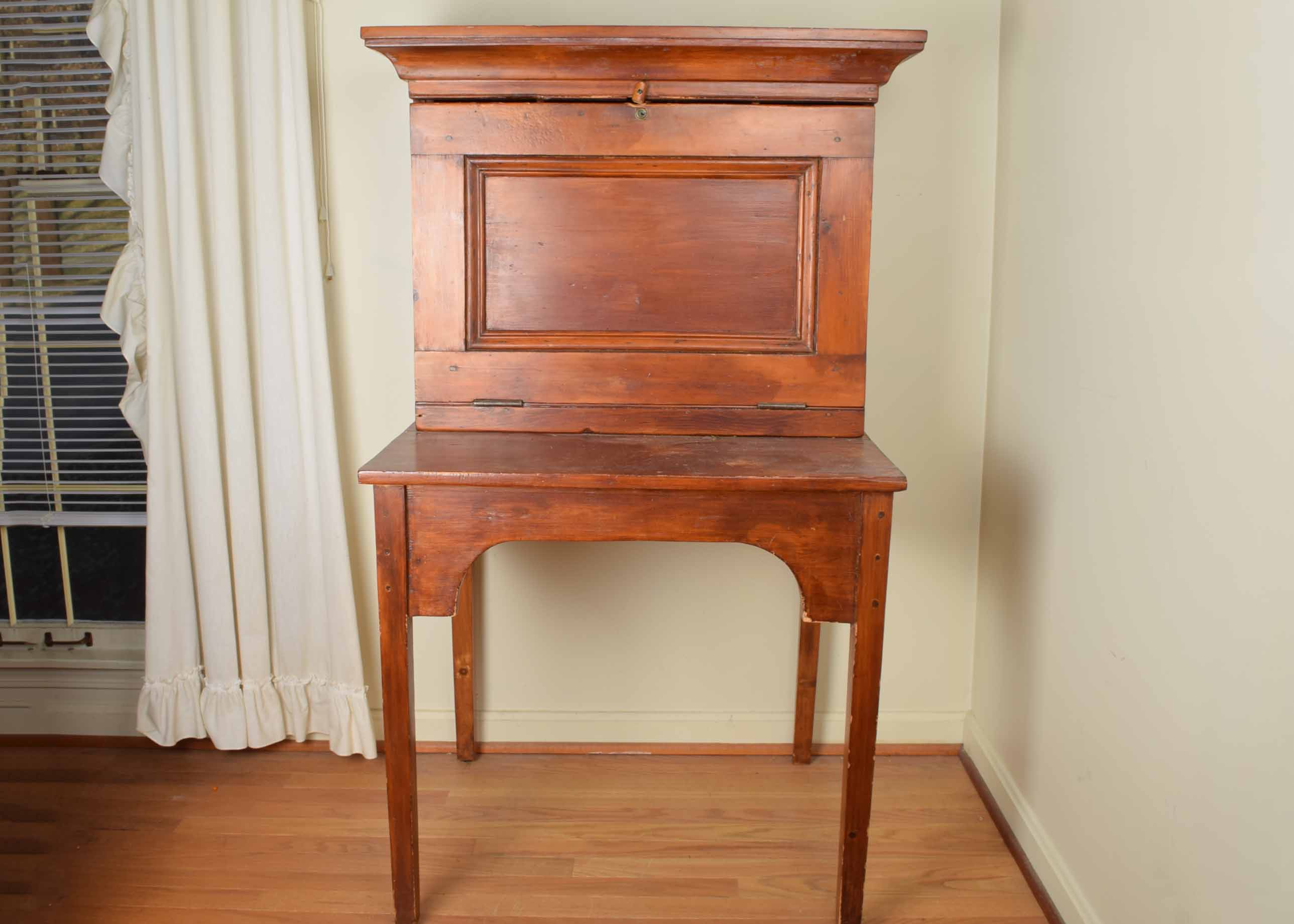 Antique Primitive Cherry Plantation Desk