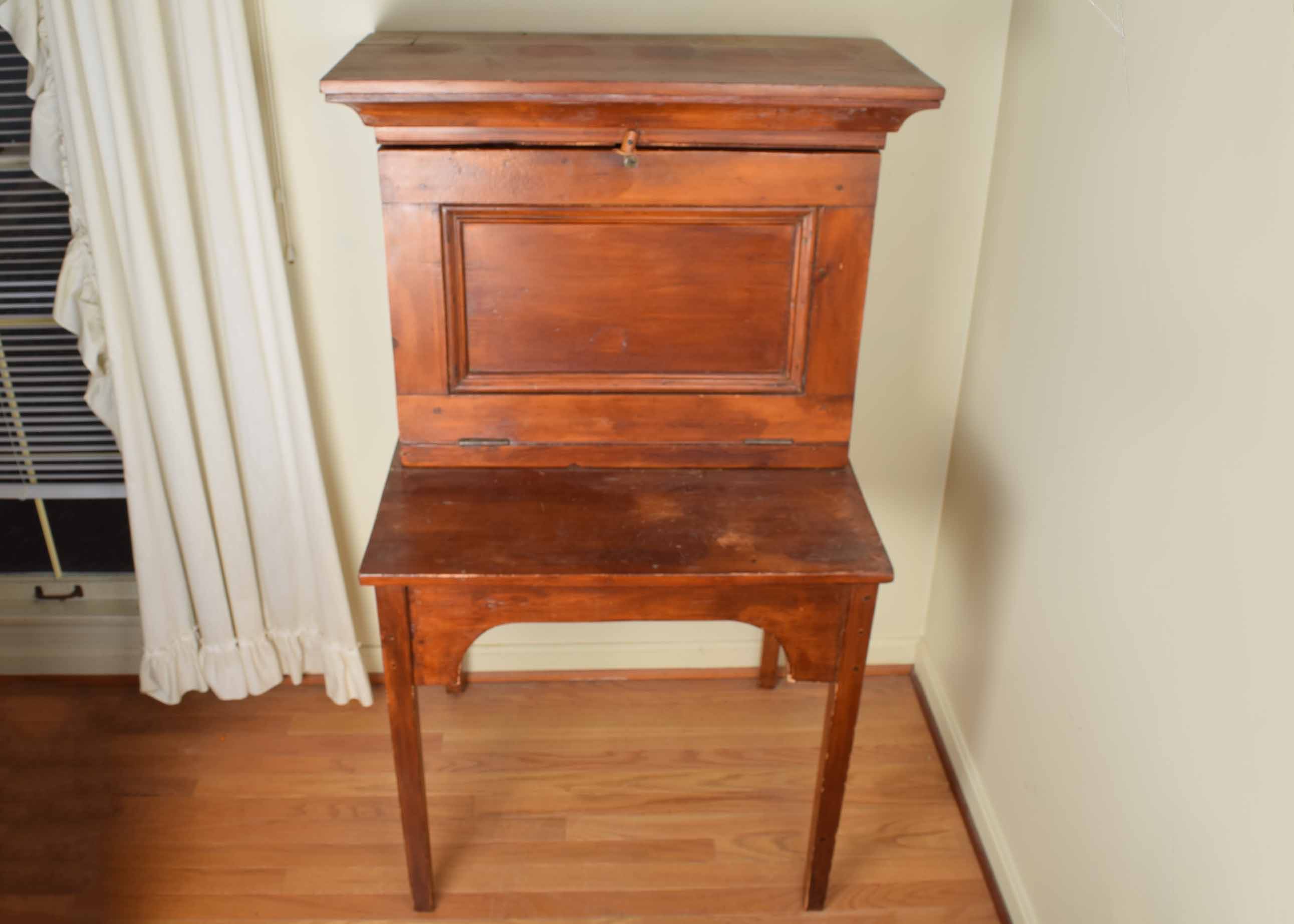 Antique Primitive Cherry Plantation Desk