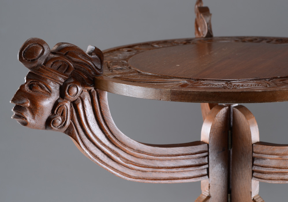 Hand-Carved Honduran Maya Style Folding Accents Table