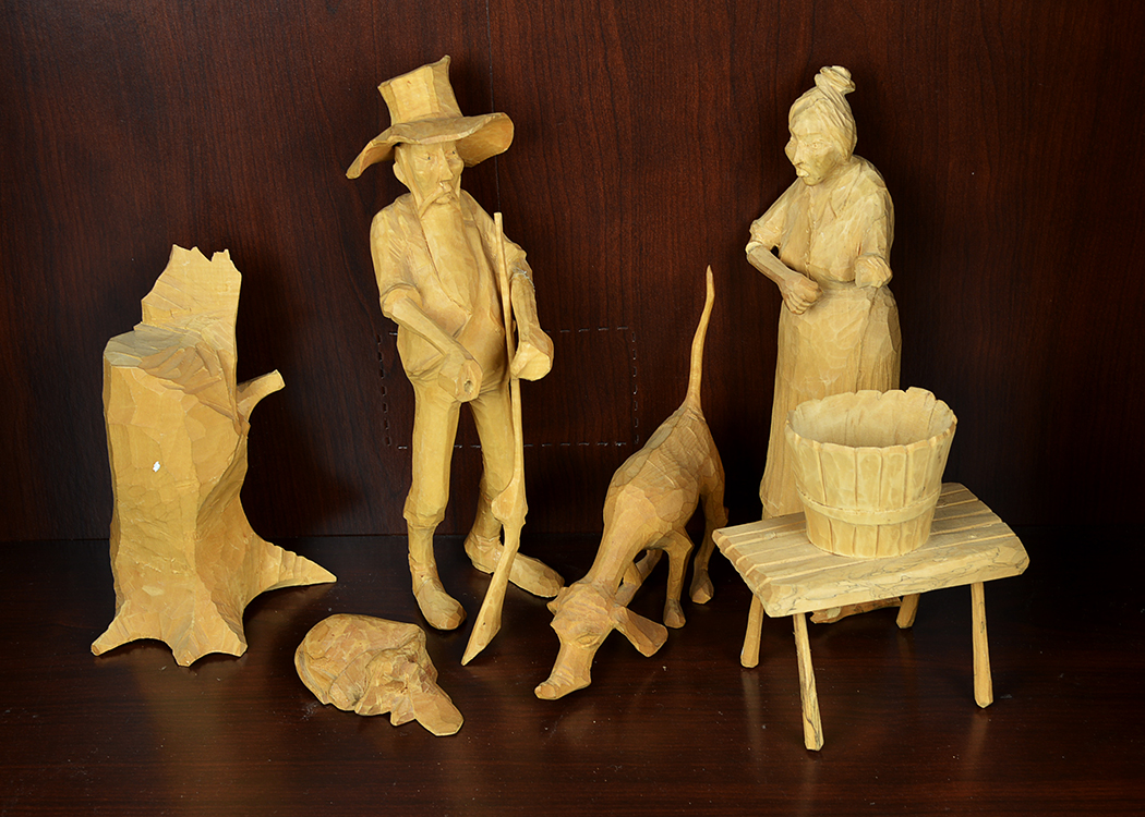 Hand Whittled Wooden Figurines