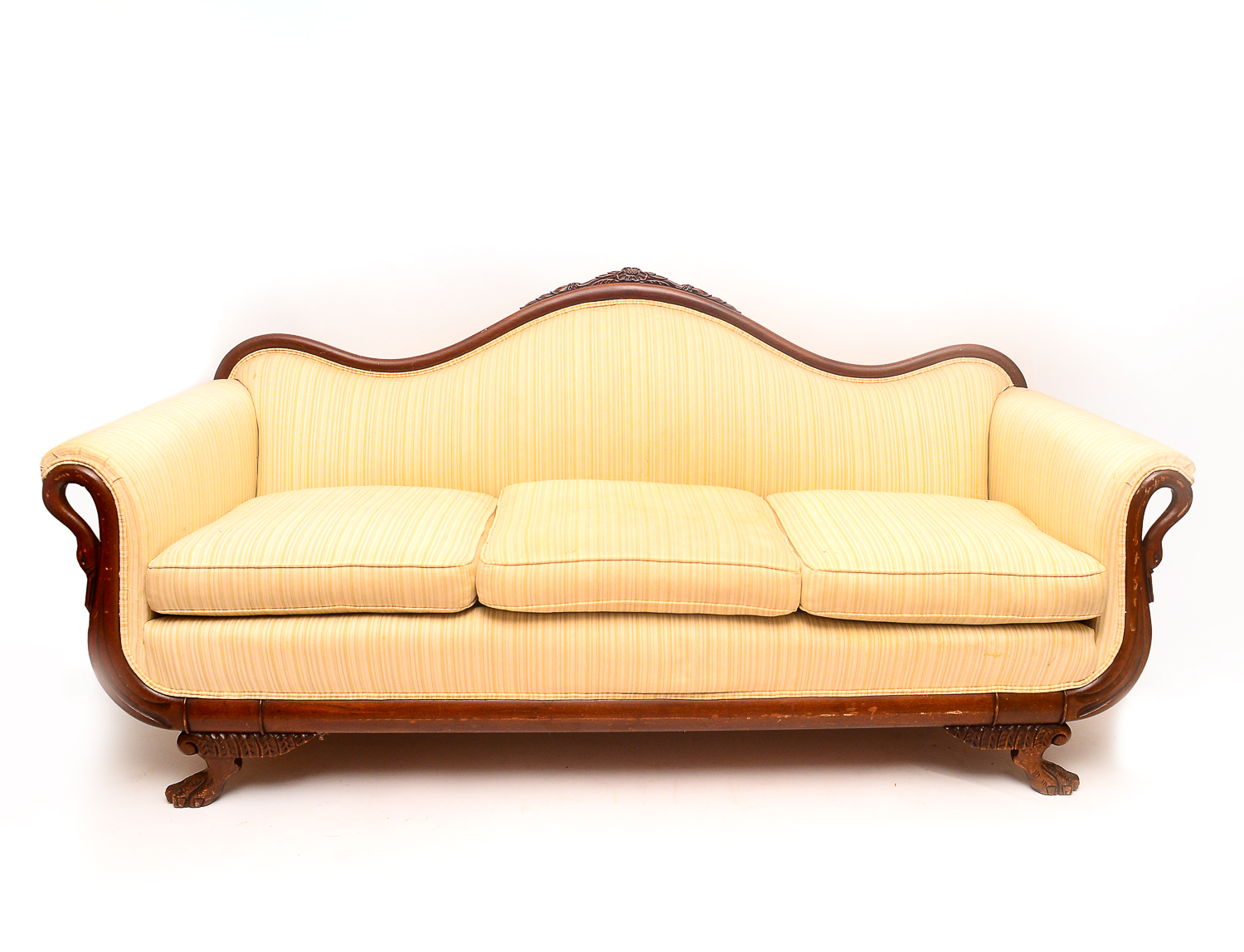 Duncan Phyfe Style Gooseneck Sofa