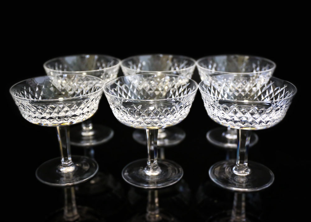 Six Waterford "Lismore" Dessert Glasses