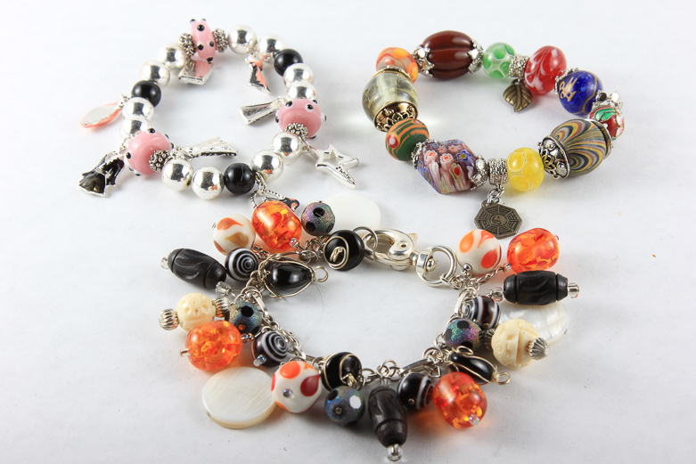 Colorfully Beaded Charm Bracelet Collection