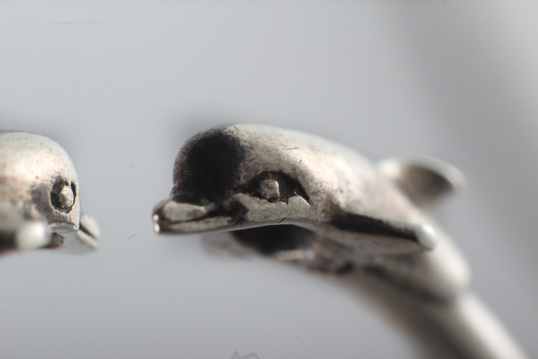 Sterling Silver Dolphin Cuff Bracelet