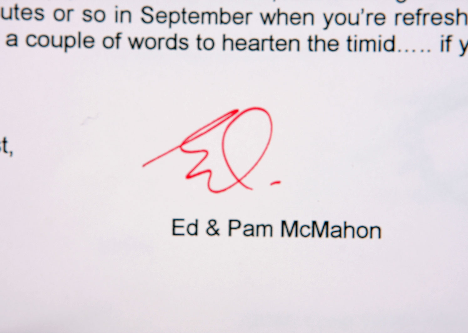 Ed McMahon's Correspondance Letters