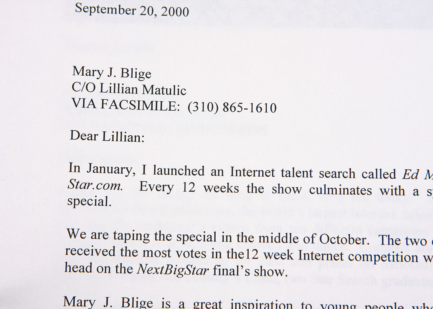 Ed McMahon's Correspondance Letters