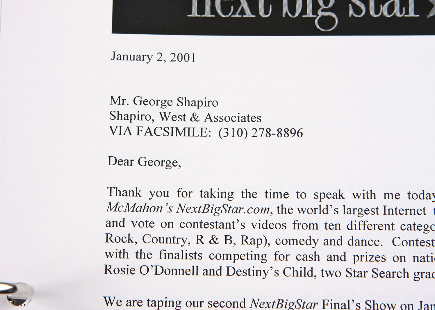 Ed McMahon's Correspondance Letters