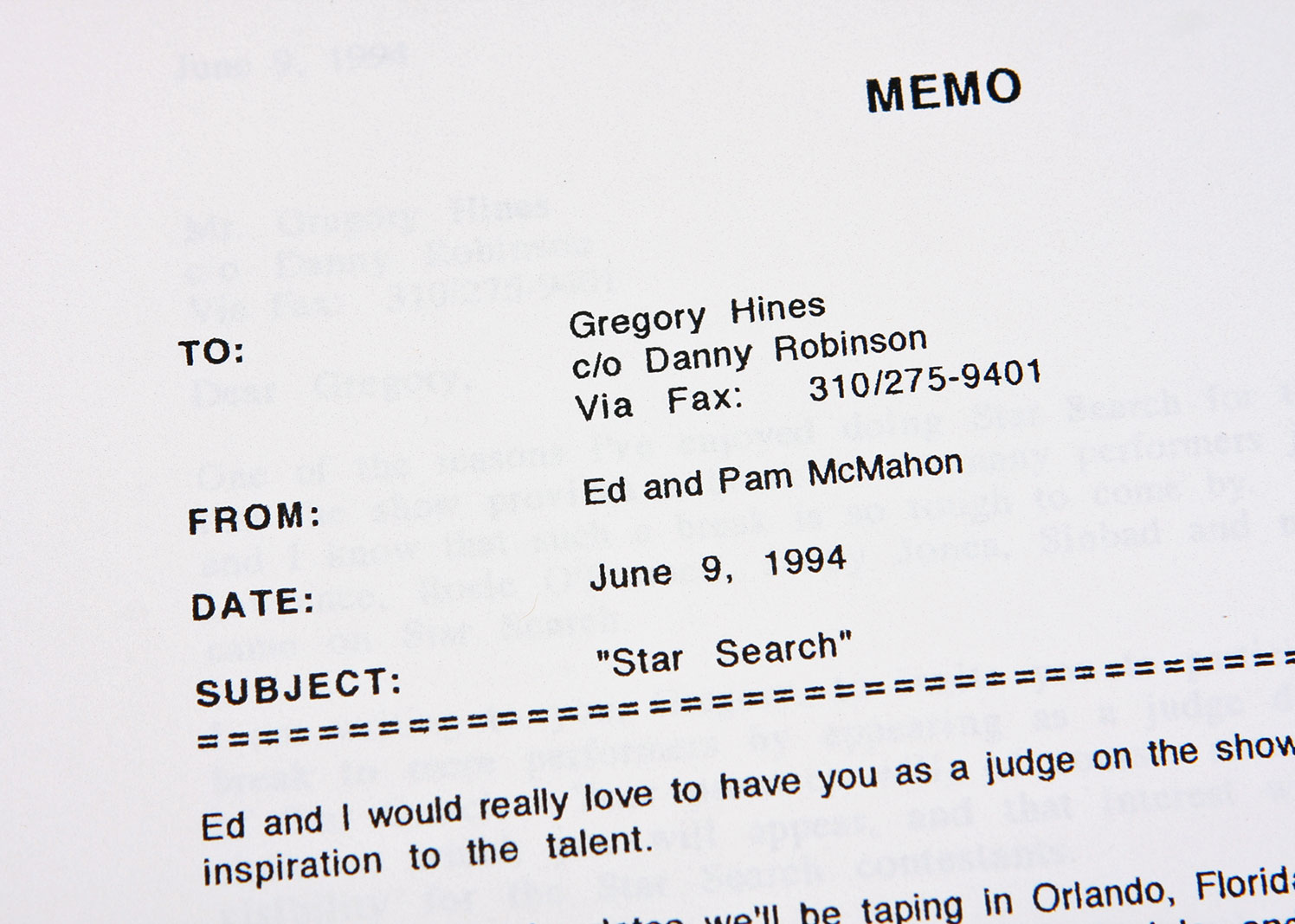 Ed McMahon's Correspondance Letters