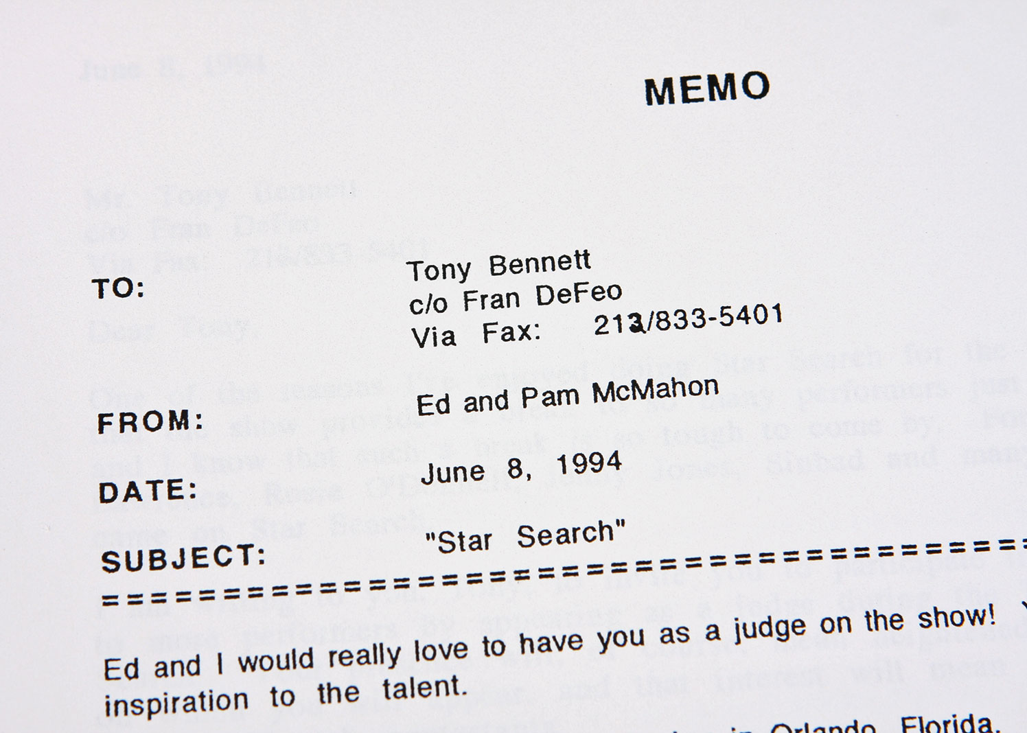 Ed McMahon's Correspondance Letters