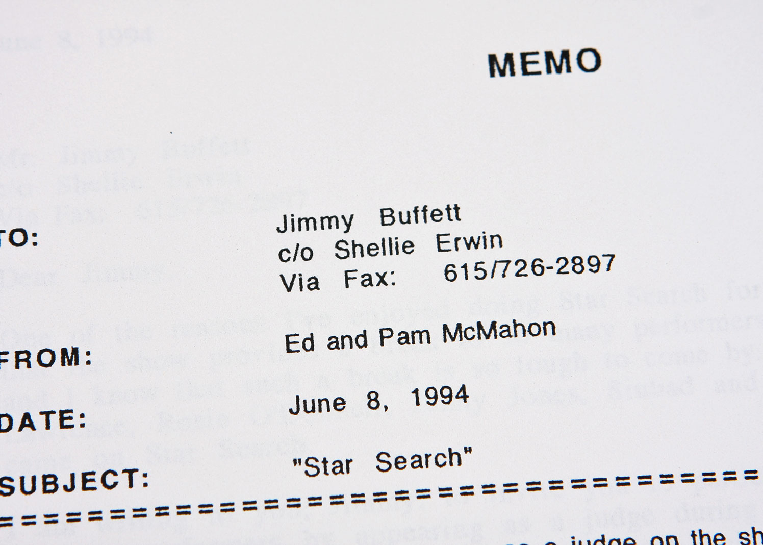 Ed McMahon's Correspondance Letters