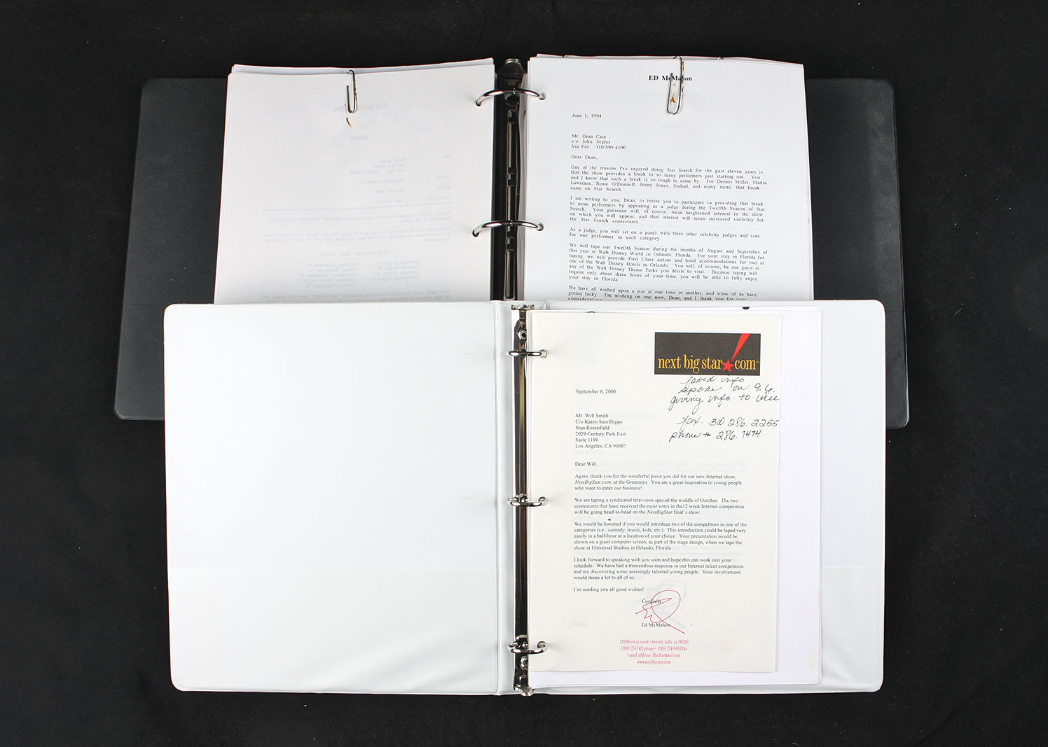 Ed McMahon's Correspondance Letters