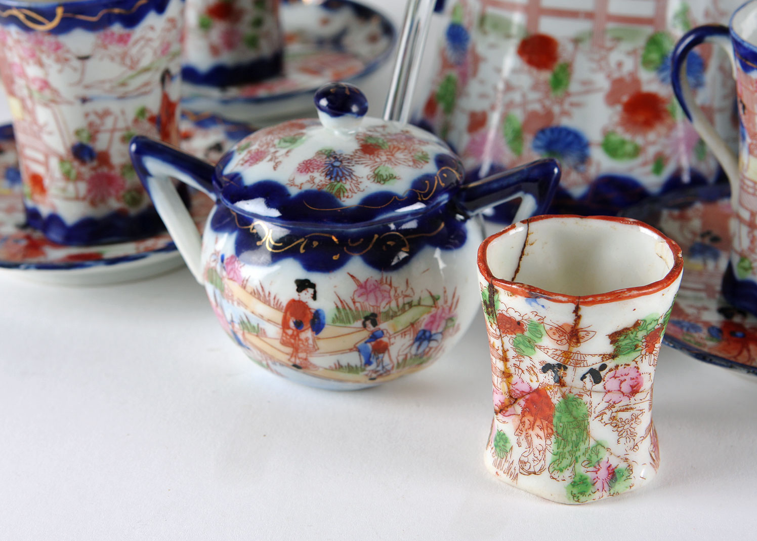 Hand Painted Japanese China Coffee Set