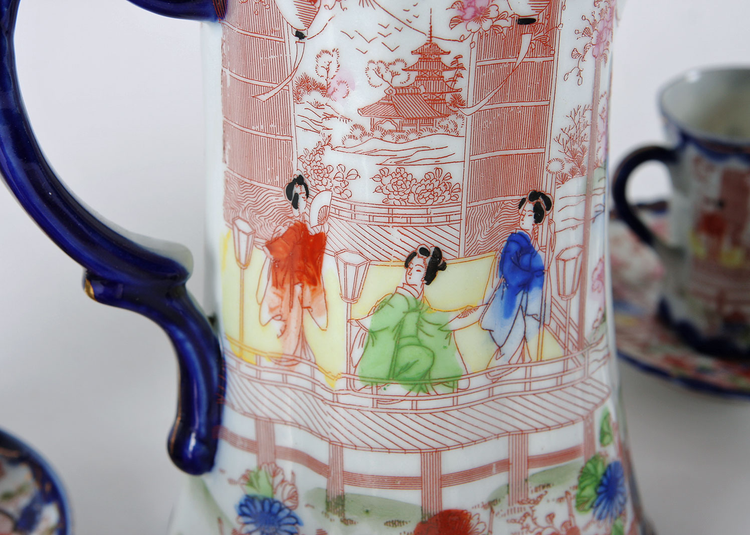 Hand Painted Japanese China Coffee Set