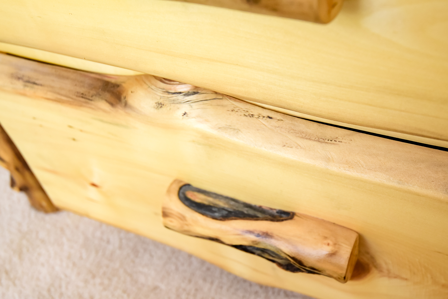 Hand-crafted Knotty Pine Chest of Drawers