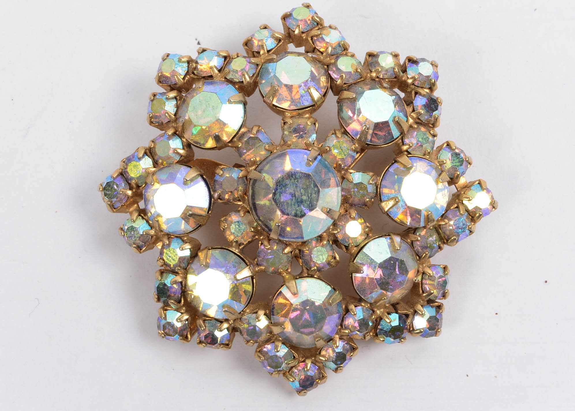 Large Vintage Rhinestone Brooch