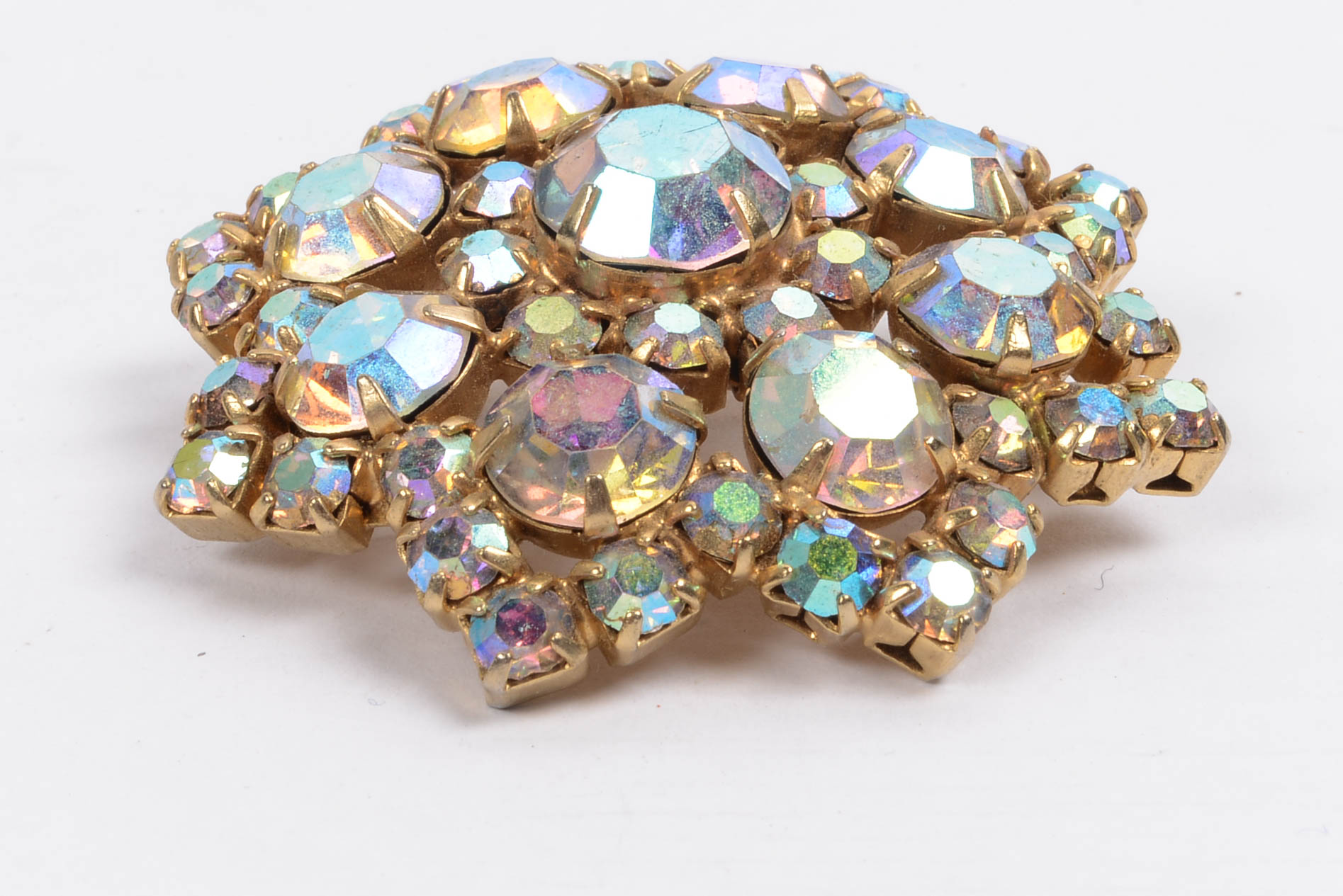Large Vintage Rhinestone Brooch