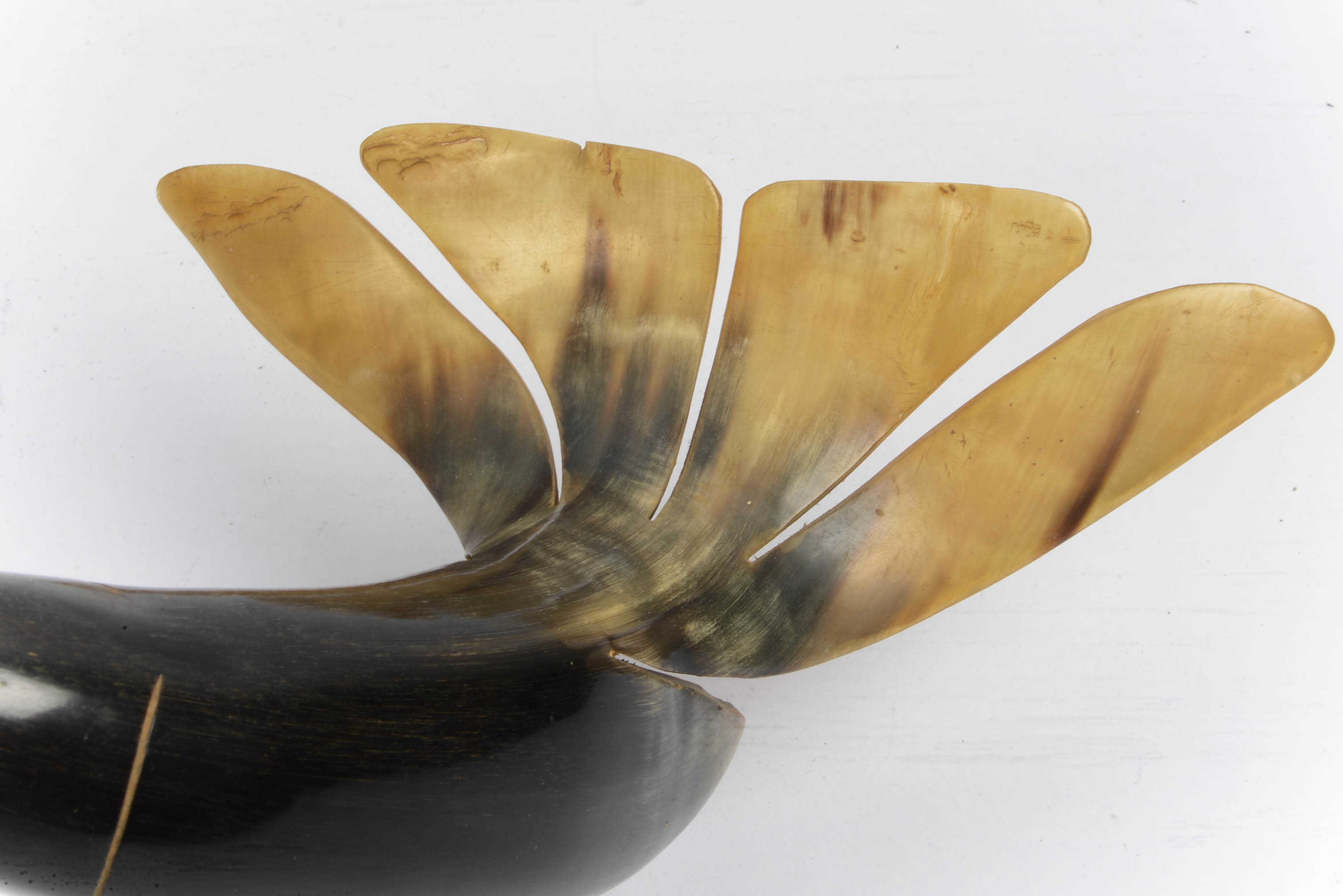 Pair of Vintage Horn Carved Birds