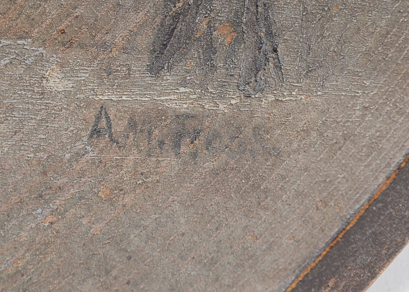 Antique Primitive Turned and Hand Painted Wood Bowl