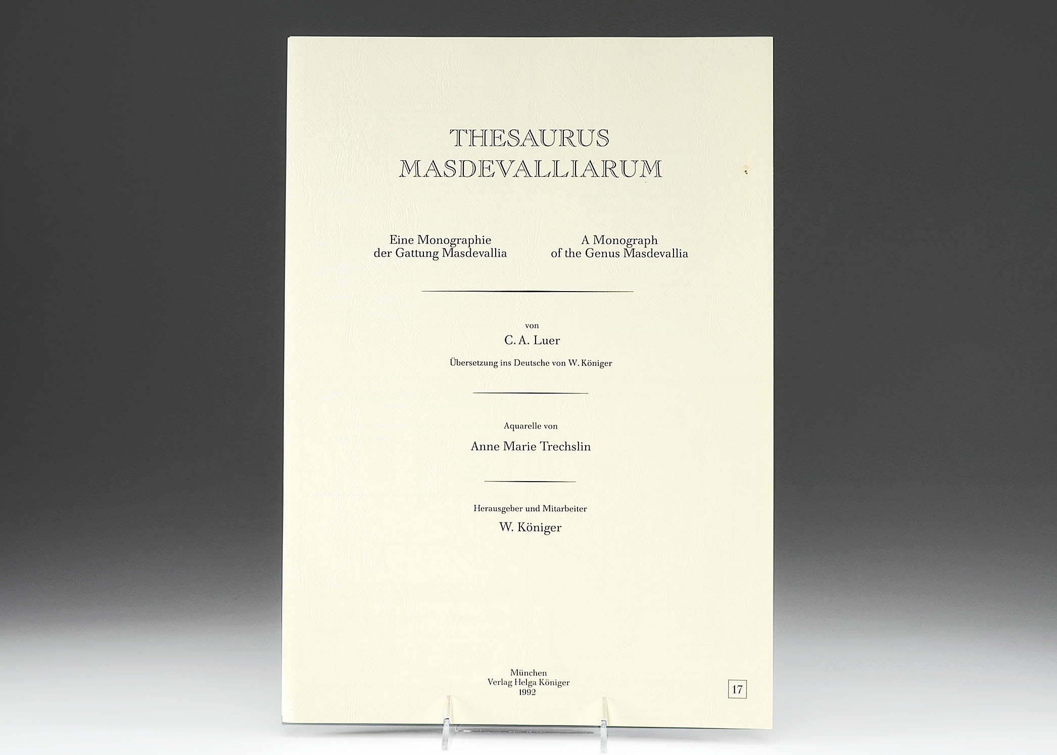 1992 A Monograph of the Genus Masdevall