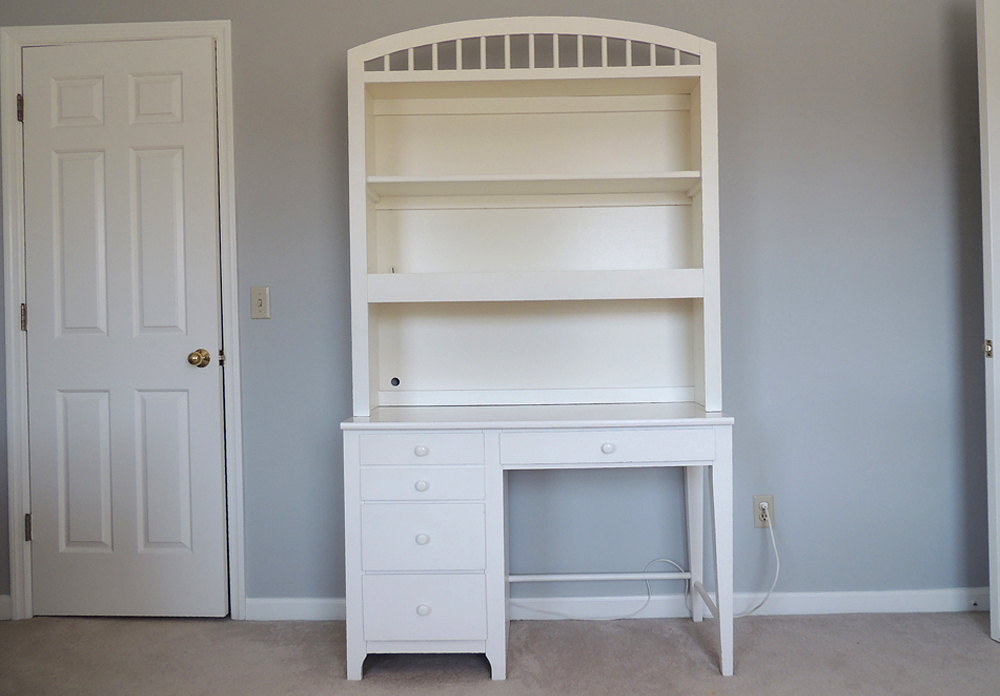 White Youth Desk with Lighted Hutch by Stanley Furniture