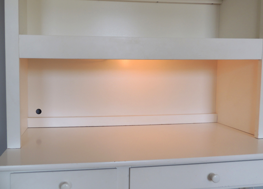 White Youth Desk with Lighted Hutch by Stanley Furniture