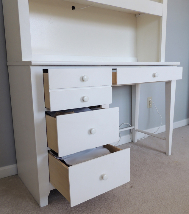 White Youth Desk with Lighted Hutch by Stanley Furniture