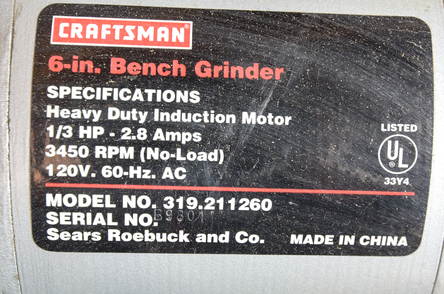Craftsman 6 Inch Bench Grinder