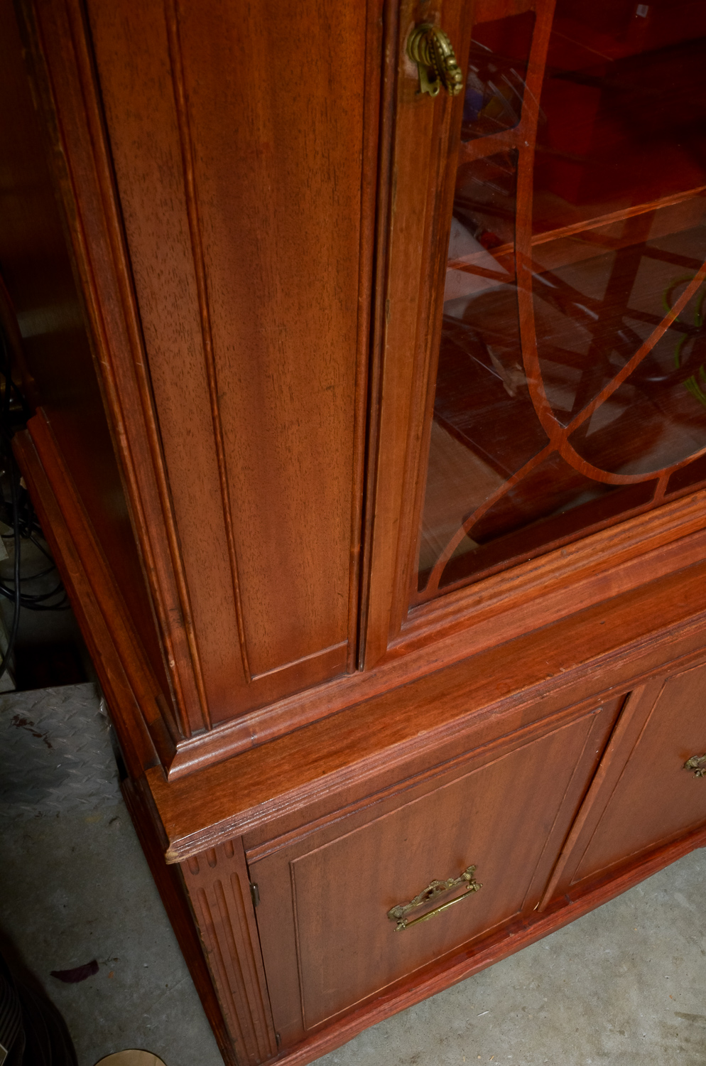 Wood Cabinet with a Cherry Oak Finish