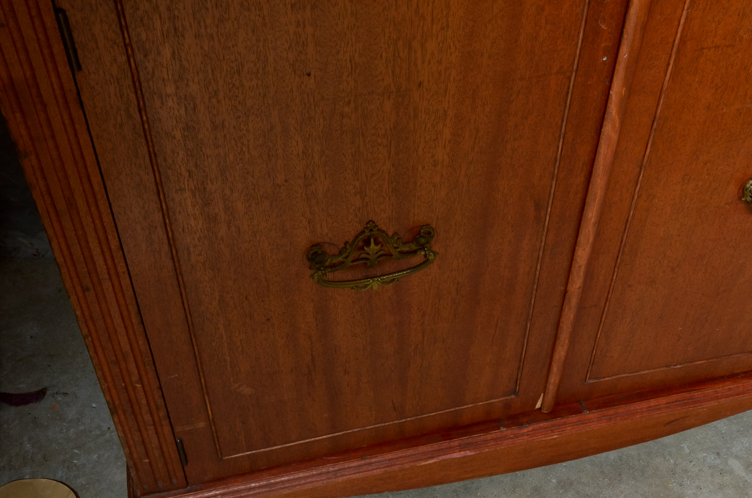 Wood Cabinet with a Cherry Oak Finish