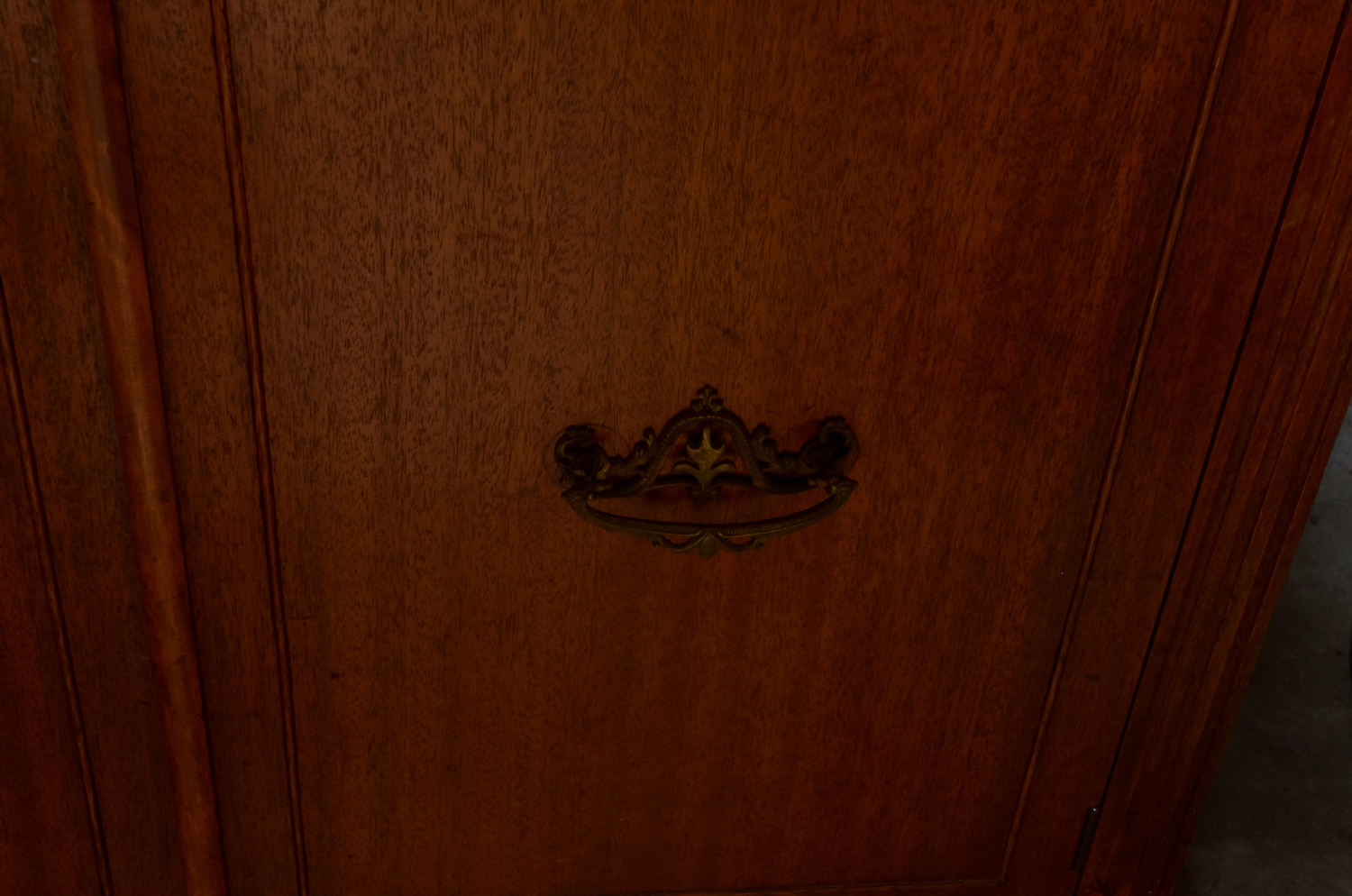 Wood Cabinet with a Cherry Oak Finish