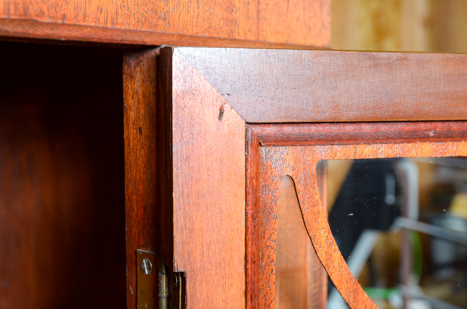 Wood Cabinet with a Cherry Oak Finish