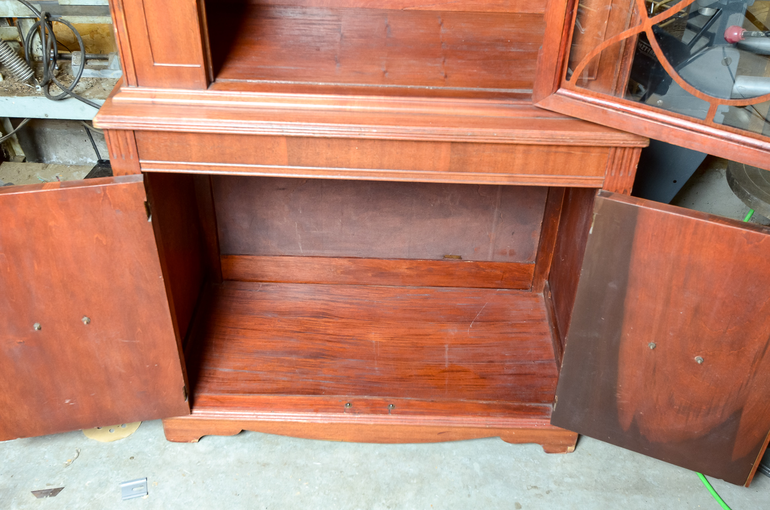 Wood Cabinet with a Cherry Oak Finish