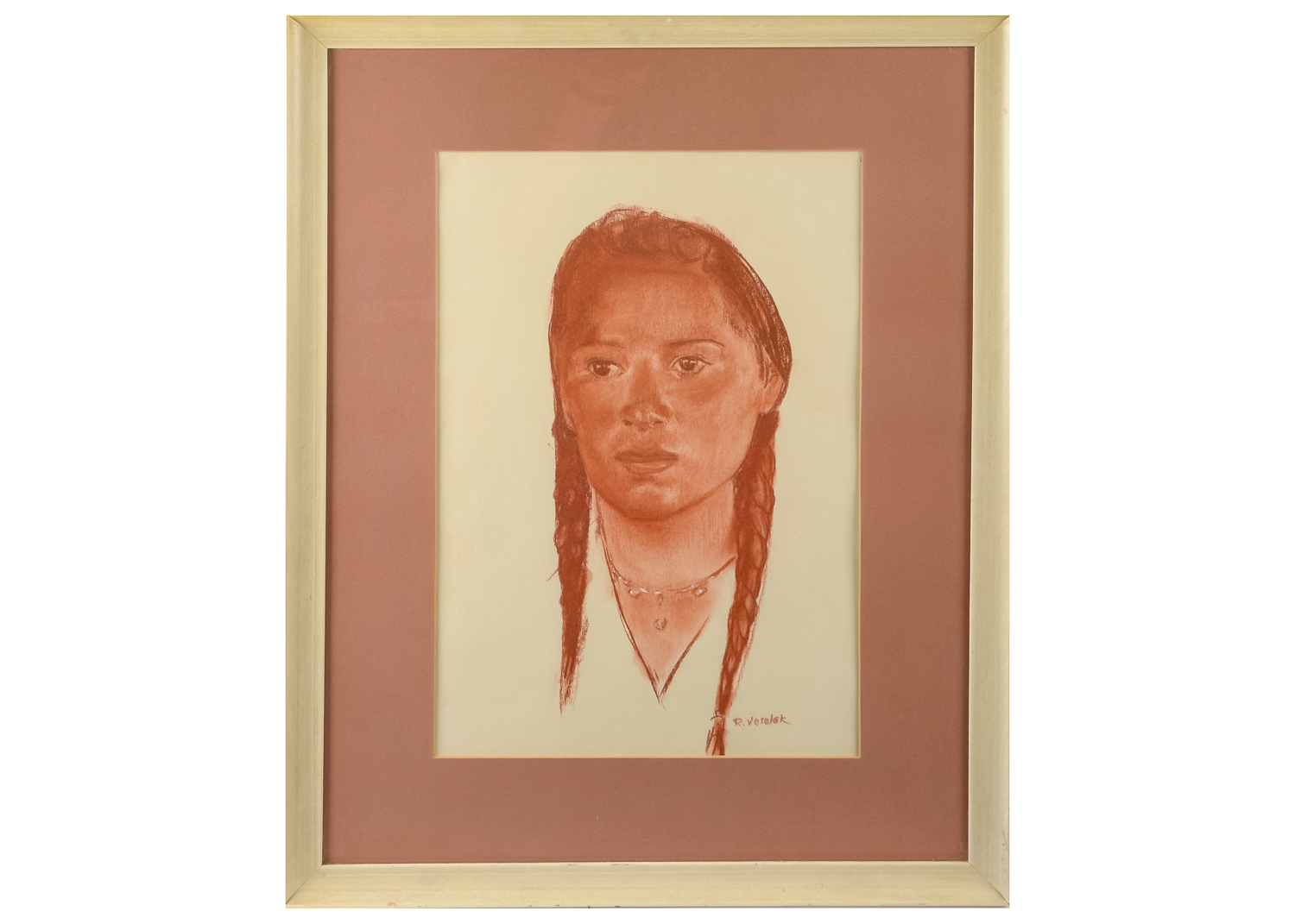 Portrait Drawing of a Native American Figure