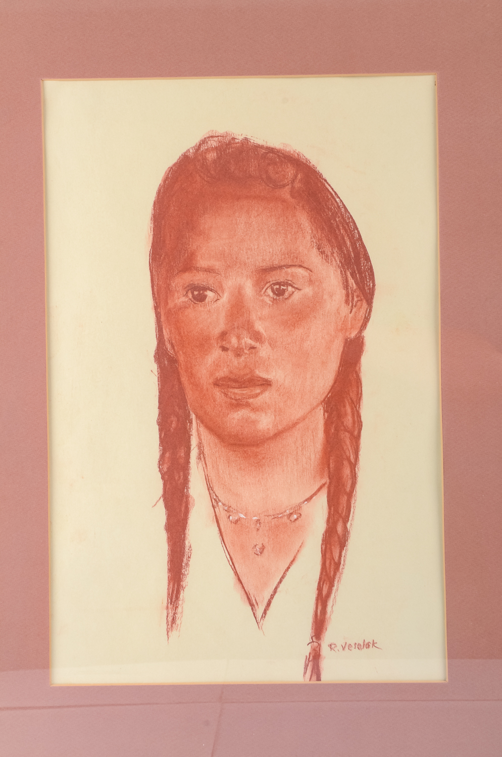 Portrait Drawing of a Native American Figure