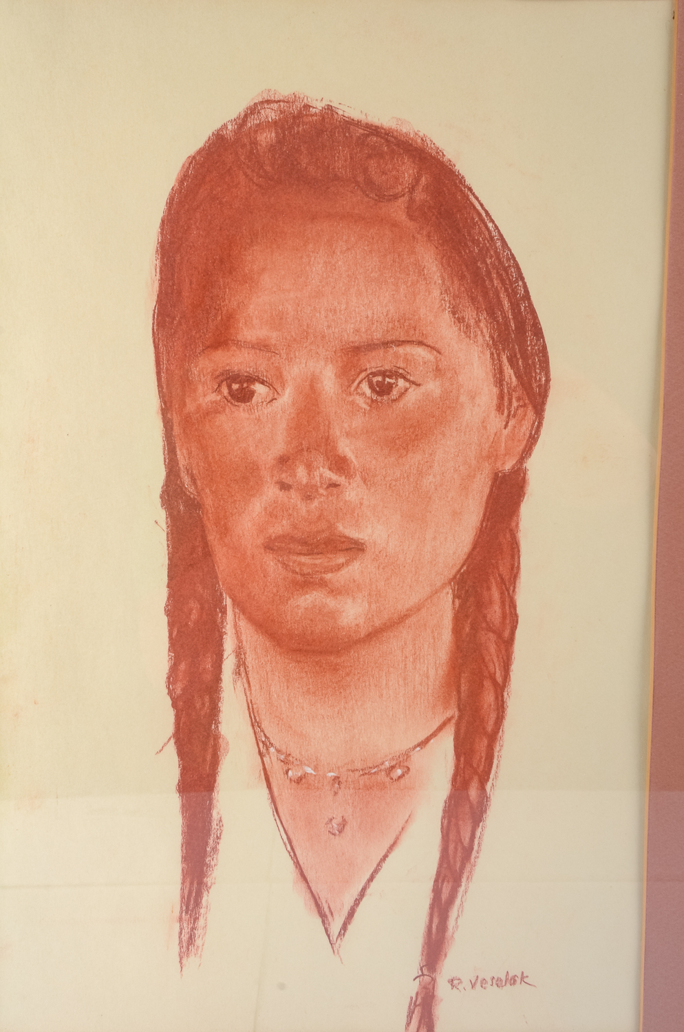 Portrait Drawing of a Native American Figure