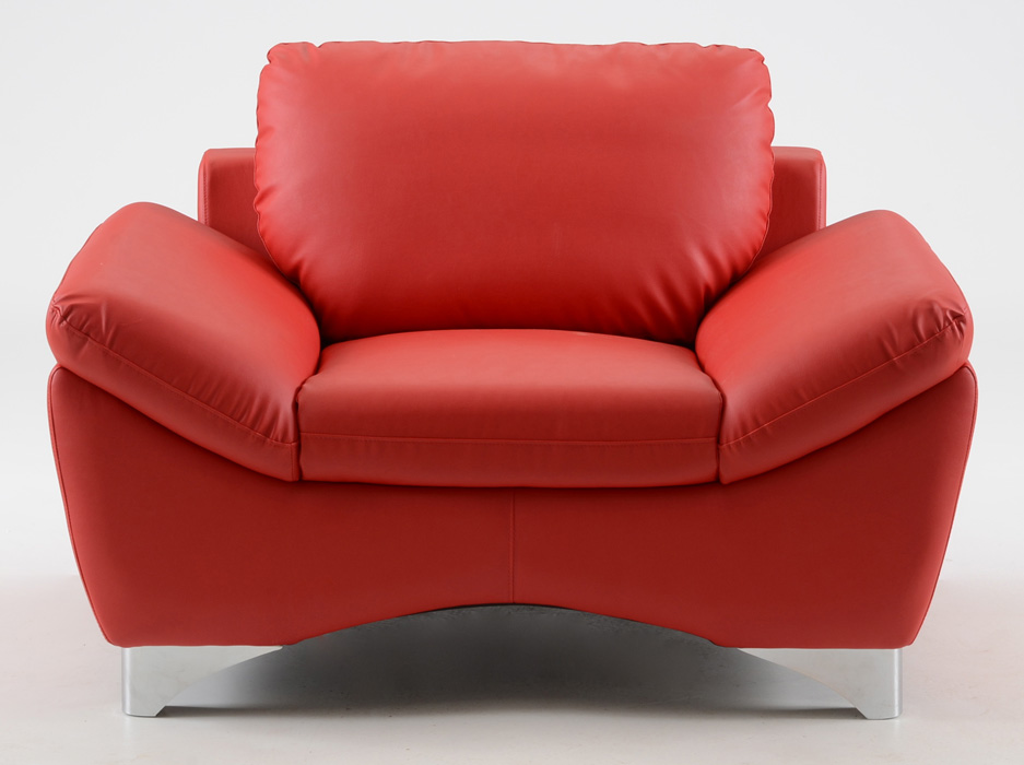 Retro Style Red Leather Lounge Chair