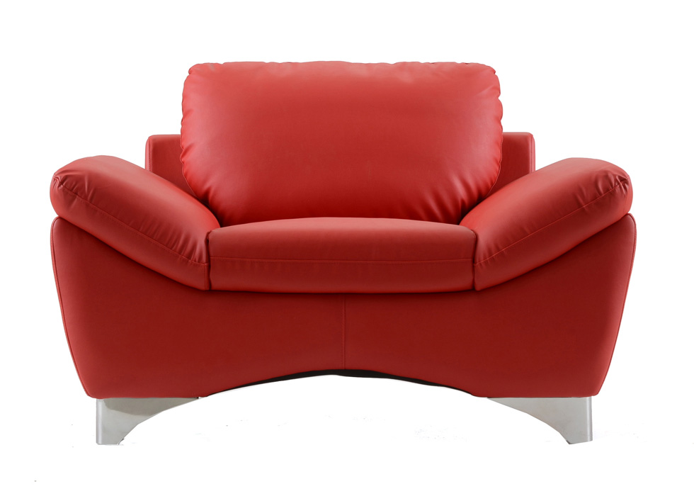Retro Style Red Leather Lounge Chair