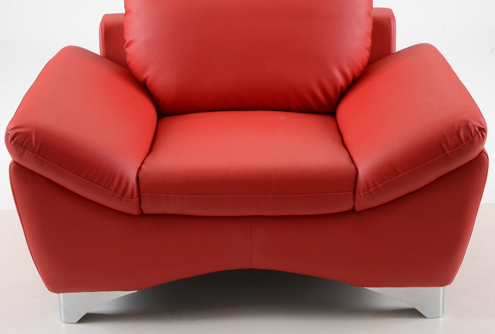 Retro Style Red Leather Lounge Chair