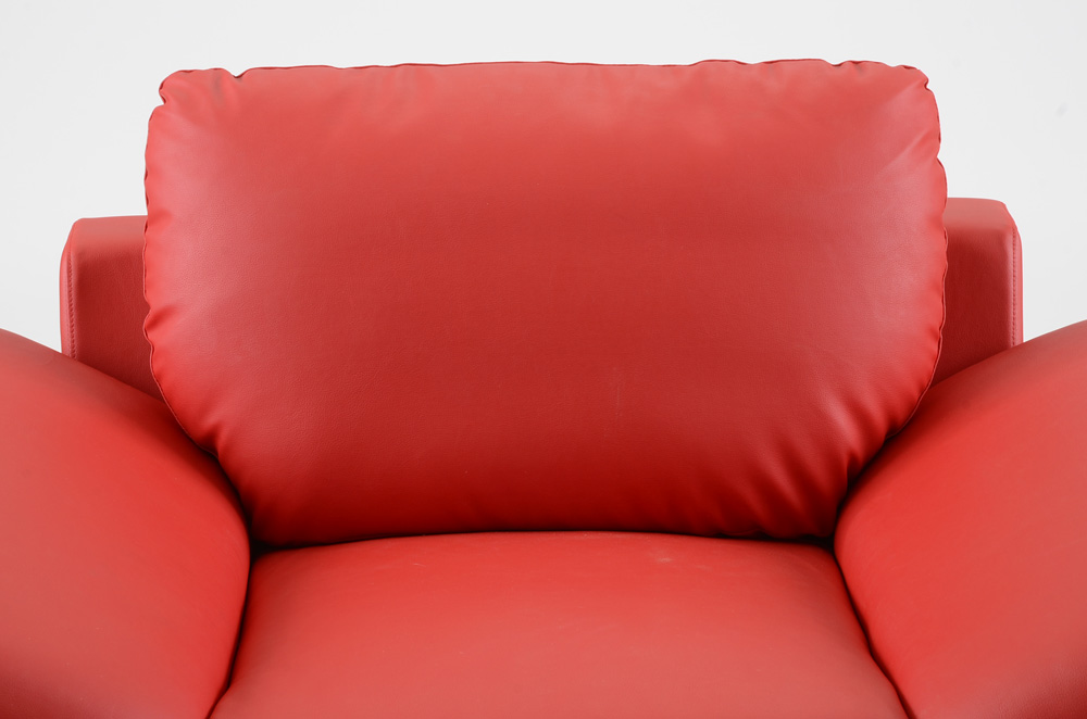 Retro Style Red Leather Lounge Chair