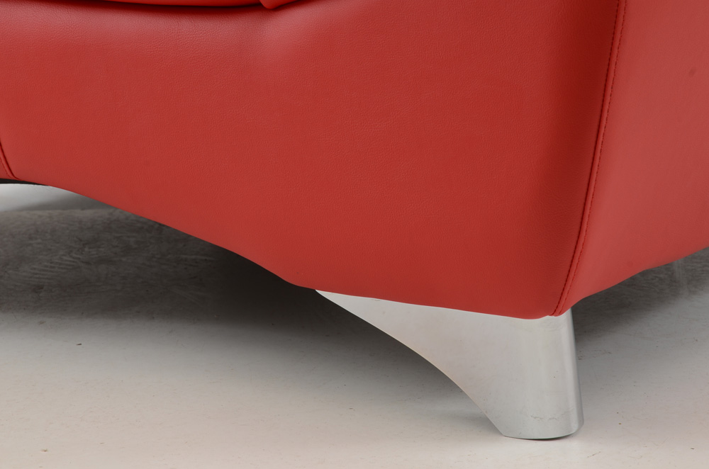 Retro Style Red Leather Lounge Chair