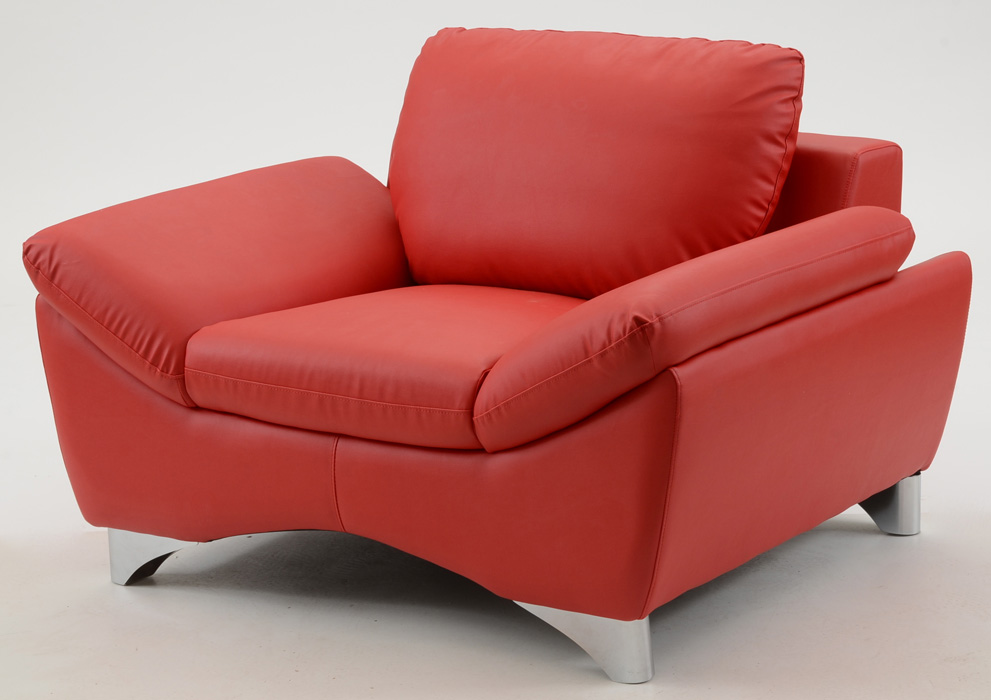 Retro Style Red Leather Lounge Chair