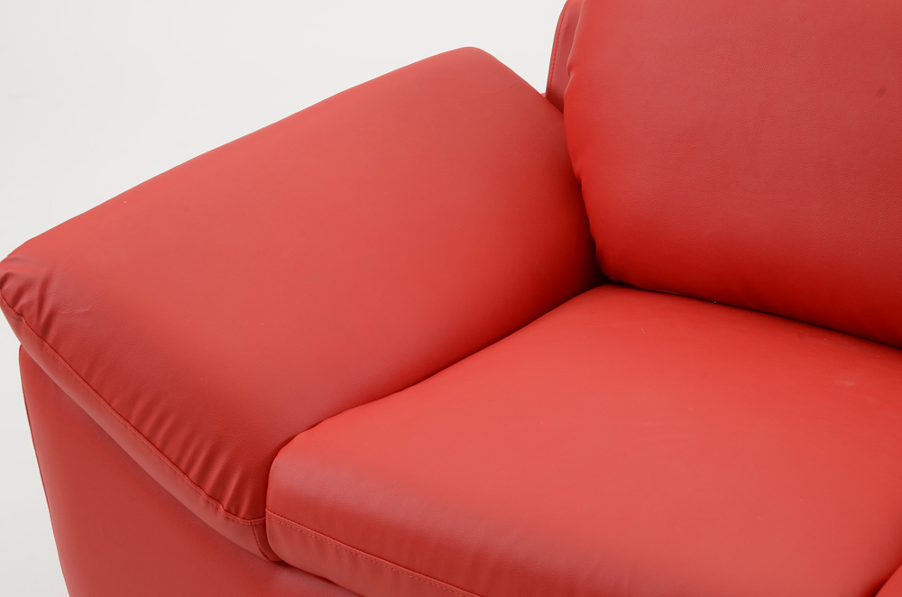 Retro Style Red Leather Lounge Chair