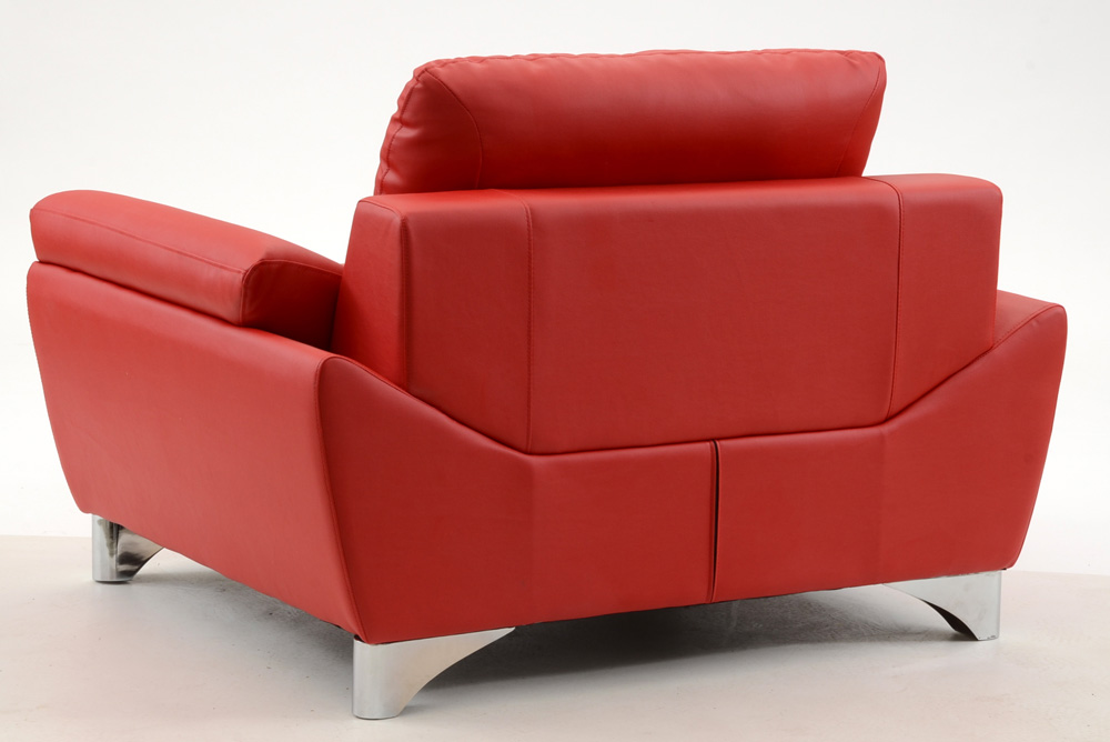 Retro Style Red Leather Lounge Chair
