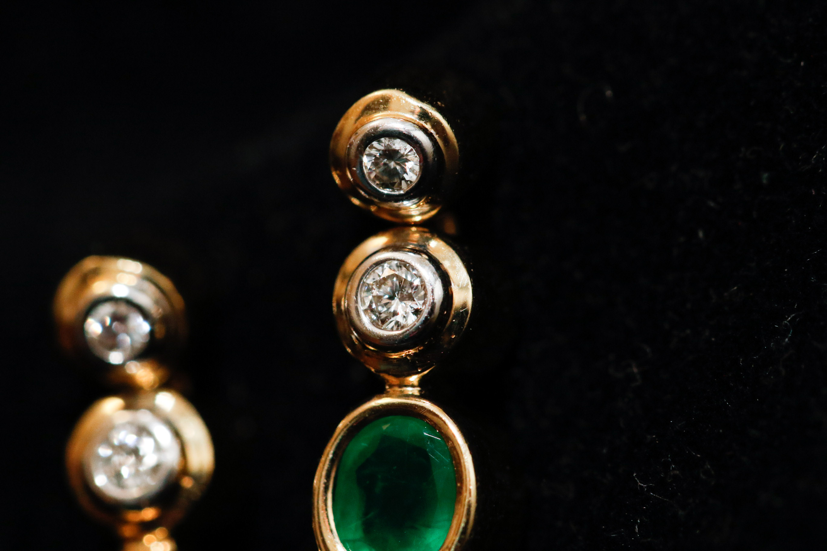 14K White Gold Opal and Diamond Dangle Earrings