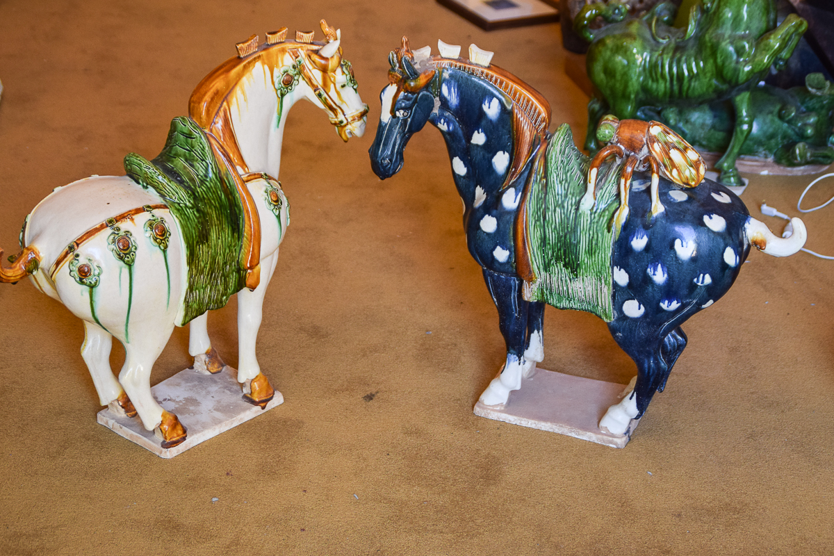 Pair of Tang Style Ceramic Horse Sculptures