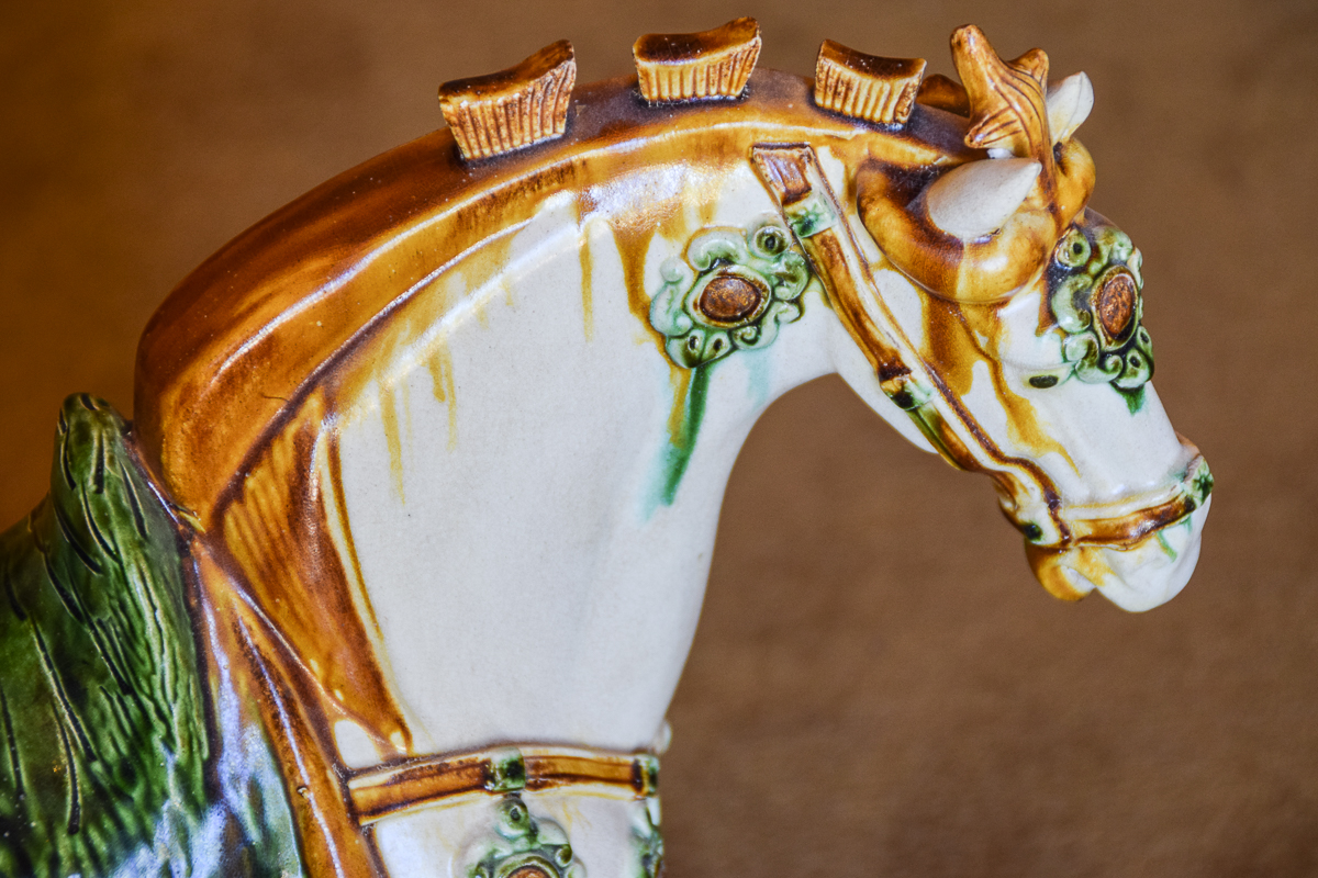 Pair of Tang Style Ceramic Horse Sculptures